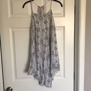 White sundress with Aztec patterns